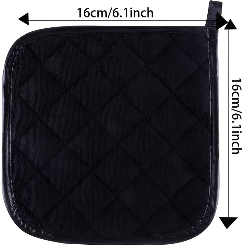 Conjunto de 4 rejillas para ollas de cocina, resistentes al calor, almohadillas calientes, trípode para cocinar y hornear en negro.