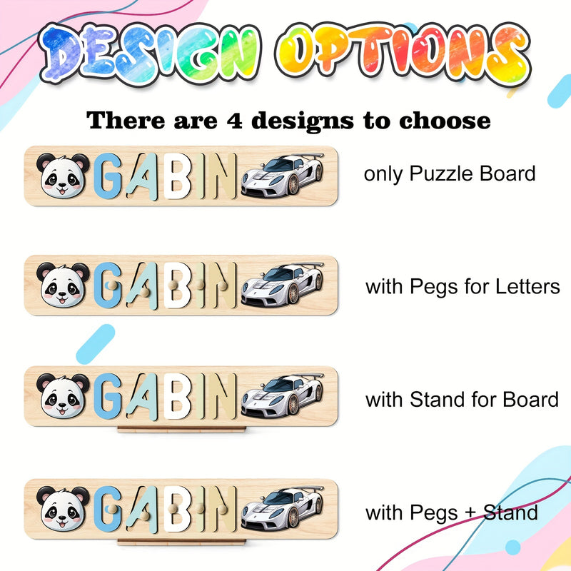 Juguete de rompecabezas de madera personalizado, 4 opciones de diseño, amarillo, no necesita energía, almacenamiento y transporte de arte, perfecto para aprender y familia, ideal para regalos de Navidad y Halloween