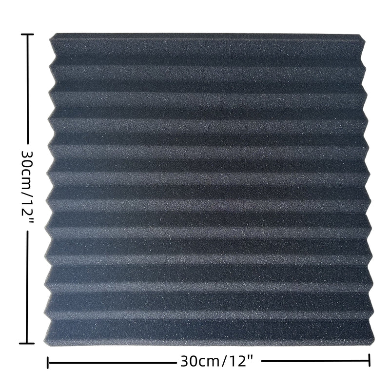 SMOLL ACOUSTIC 100-Unidades 5.08cm x 30.48cm x 2.54cm Paneles de espuma acústica autoadhesivos, material de reducción de ruido y amortiguación de sonido para estudio de grabación y teatro en casa, baldosas de espuma negra