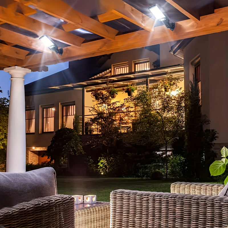 Linterna Solar LED con Sensor de Movimiento, 3 Modos de Iluminación, Ideal para Patio, Jardín, Calle, Valla y Áreas Exteriores, Carga por Panel Solar