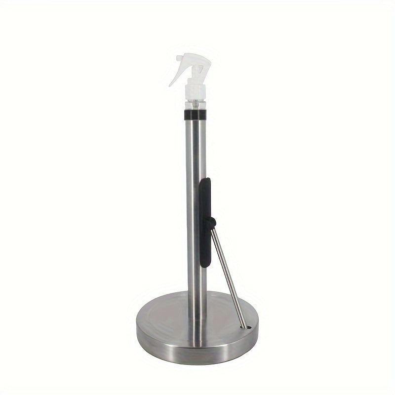 Soporte 2 en 1 para toallas de papel con botella rociadora, base para spray y rollo de papel, soporte para toallas de papel con limpiador, soporte para papel de cocina con botella rociadora
