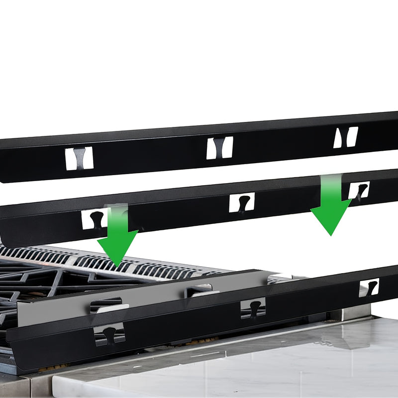 2 piezas de protección lateral de estufa de aleación de aluminio, cubierta protectora de cocina, anti-derrame, fácil de limpiar, con ajuste para estufas de 23,4 pulgadas para cocina