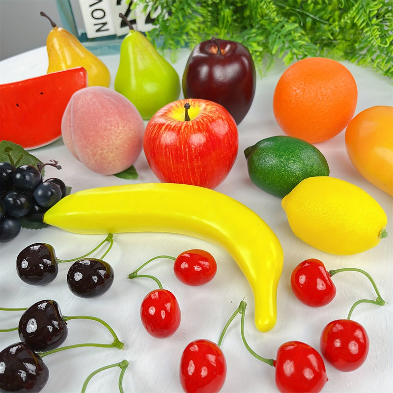 Un conjunto de 20 frutas falsas de alta calidad puede realzar la decoración de espacios de estar, áreas de comedor, dormitorios, lugares de trabajo, hoteles, instituciones educativas, así como ocasiones festivas como la Navidad y las fiestas.