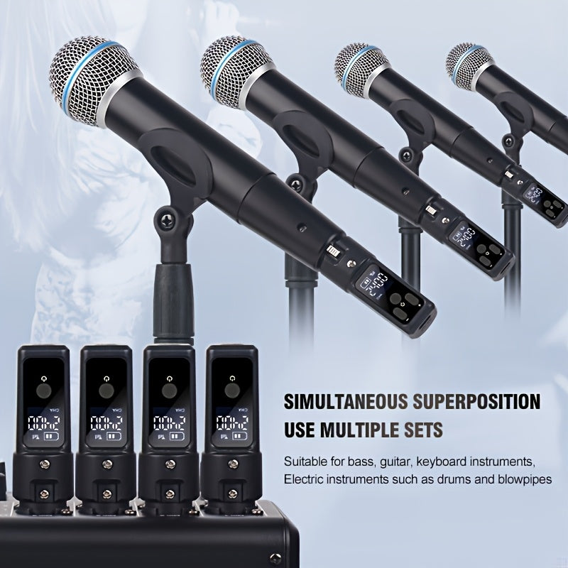 Sistema de micrófono inalámbrico UHF 2.4GHz NXG con adaptador XLR para micrófonos dinámicos, mezcladores de audio y sistemas de sonido.