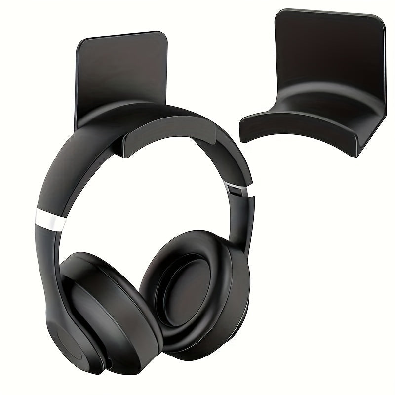 Soporte para auriculares de 1 pieza montado en la pared sin perforaciones, soporte para debajo de la mesa, soporte para la cabeza, gancho para colgar, estante para auriculares de esports
