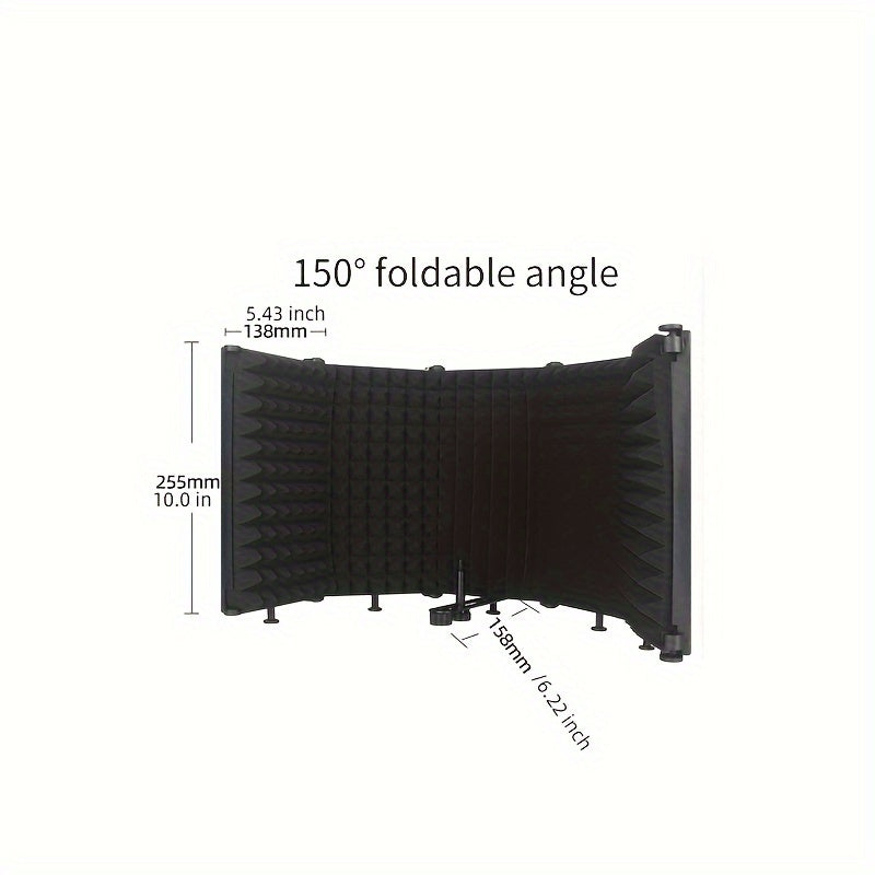 Pantalla de Absorción de Sonido de Espuma de Alta Densidad para Grabación Vocal, Micrófono de Reducción de Ruido con Paneles Acústicos Negros, Compatible con Todos los Micrófonos de Condensador, Equipo de Estudio para Voces Más Claras, Micrófono para Can