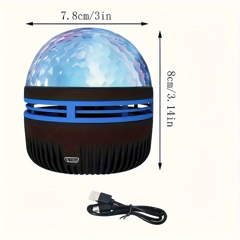 Encantadora Luz Nocturna LED de Ondas de Agua con Control Remoto - Luz de Escenario de Bola de Cristal Alimentada por USB para Dormitorio, Sala de Juegos y Ocasiones Especiales