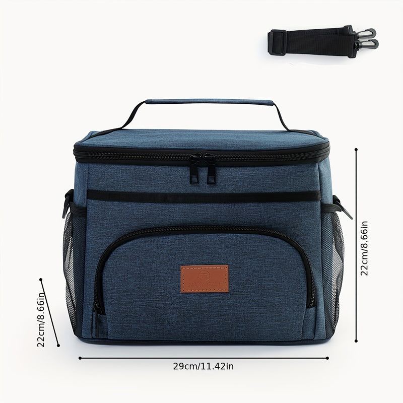 Bolsa de almuerzo aislada de gran capacidad - Caja de refrigeración portátil linda con correa de hombro, recubierta de papel aluminio grueso, ideal para la escuela, la oficina, los viajes y las meriendas al aire libre, almuerzo, regreso a la escuela.