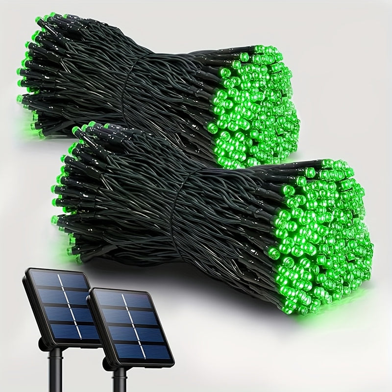 2 Paquetes de Luces Solares para Exteriores, 11.89 metros 100 LED Luces Solares de Navidad, Luces Solares con 8 Modos de Iluminación, Impermeable para Patio, Cerca, Balcón, Fiesta, Decoraciones de Árboles de Navidad, Decoraciones de Fiesta de Boda para J