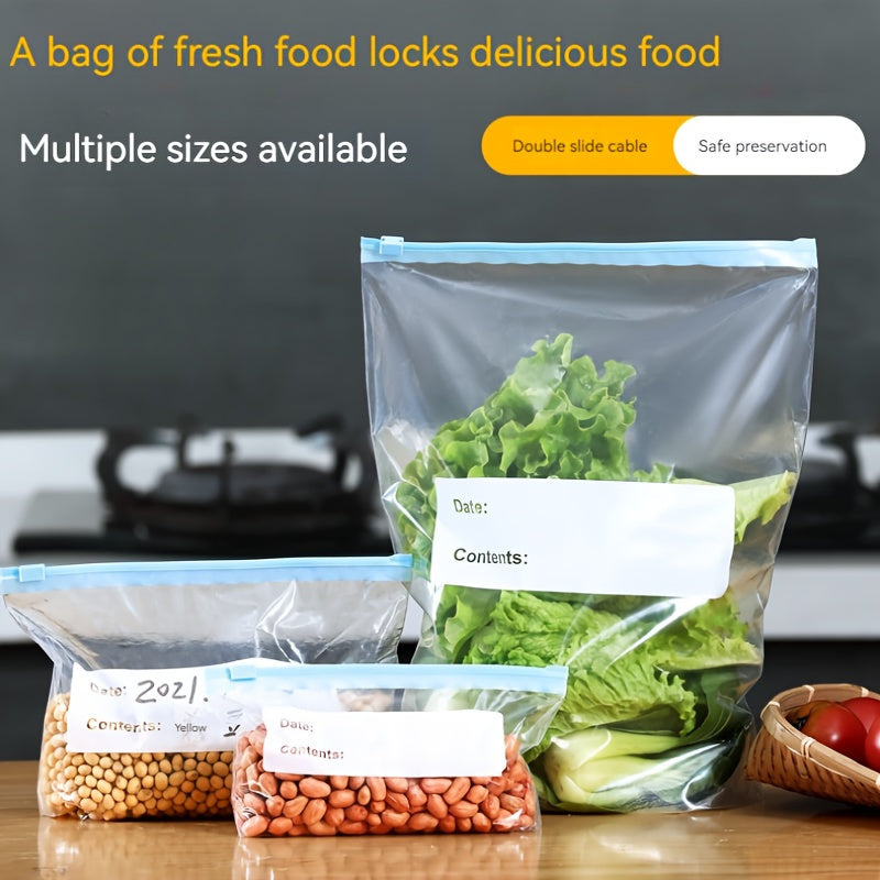 15/20 piezas de Bolsas Herméticas para Almacenamiento de Alimentos - Mantenimiento de la Frescura, con Cierre de Cremallera y Selladas para Frutas, Granos, Verduras y Carne - Organizadores de Cocina Perfectos y Soluciones de Almacenamiento para Cocineros