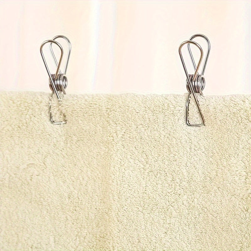 Pinza de Ropa de Acero Inoxidable Sólida, Clip para Pantalones, Clip Multiusos para el Hogar, Clip para Secar Ropa, Clip para Calcetines, Clip para Bolsas de Snacks, Clip de Sellado Simple, Clip para Cuerda, Pinzas para Ropa