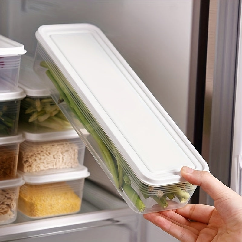 3pcs Contenedores de Almacenamiento de Alimentos de Plástico Transparente con Tapas Abatibles - Reutilizables, Cajas Cuadradas Multipropósito para Productos Frescos, Fideos, Cebollas, Ajos y Más - Seguros para Lavado a Mano, Almacenamiento de Verduras