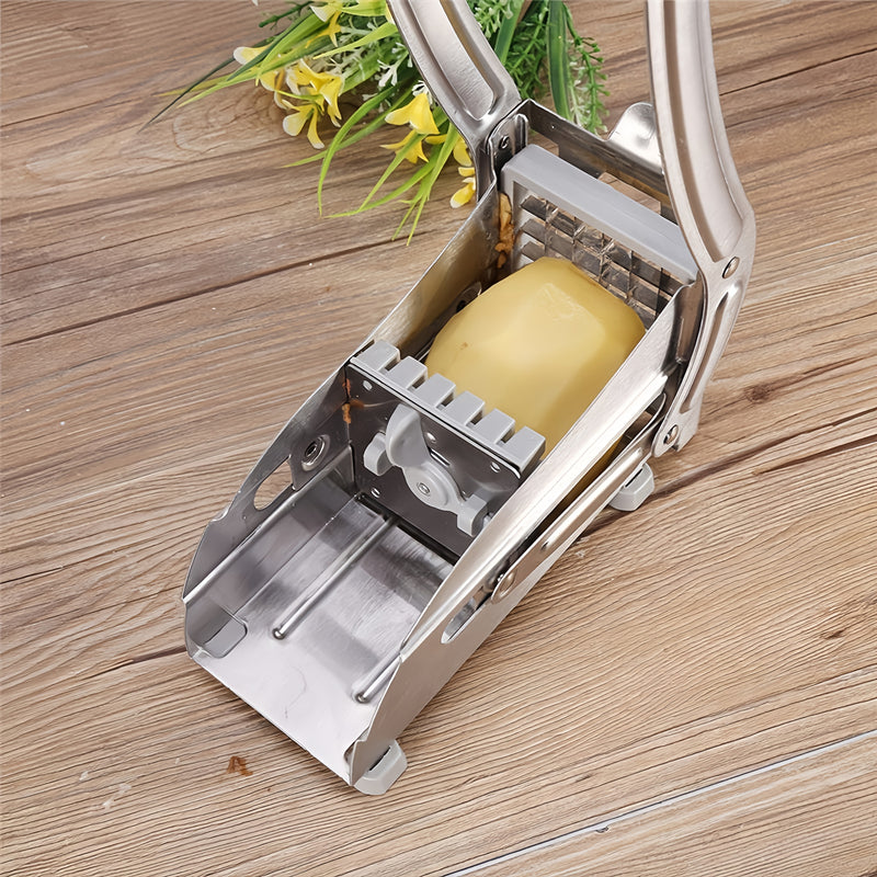 Cortador de frutas y verduras de acero inoxidable, cortador de papas, fabricante de patatas fritas, cortador de papas para papas, zanahorias, pepinos - Herramienta de preparación de alimentos duradera y fácil de limpiar