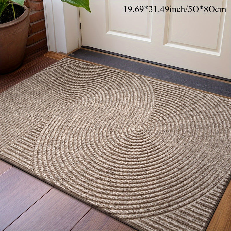 Alfombra decorativa geométrica a rayas, antideslizante y lavable a máquina, duradera y fácil de limpiar. Ideal para sala, cocina, dormitorio o porche, perfecta para el hogar y la decoración interior
