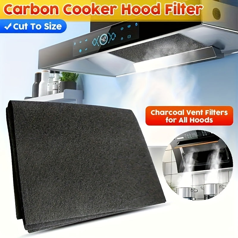 1 pieza de filtro de desagüe de cocina con carbón activado, 22,48" x 18,54" - Filtro de aire de alta eficiencia con carbón y captura de grasa, eliminación de olores y partículas, diseño duradero y cortable para el control del humo y los olores, actualiza