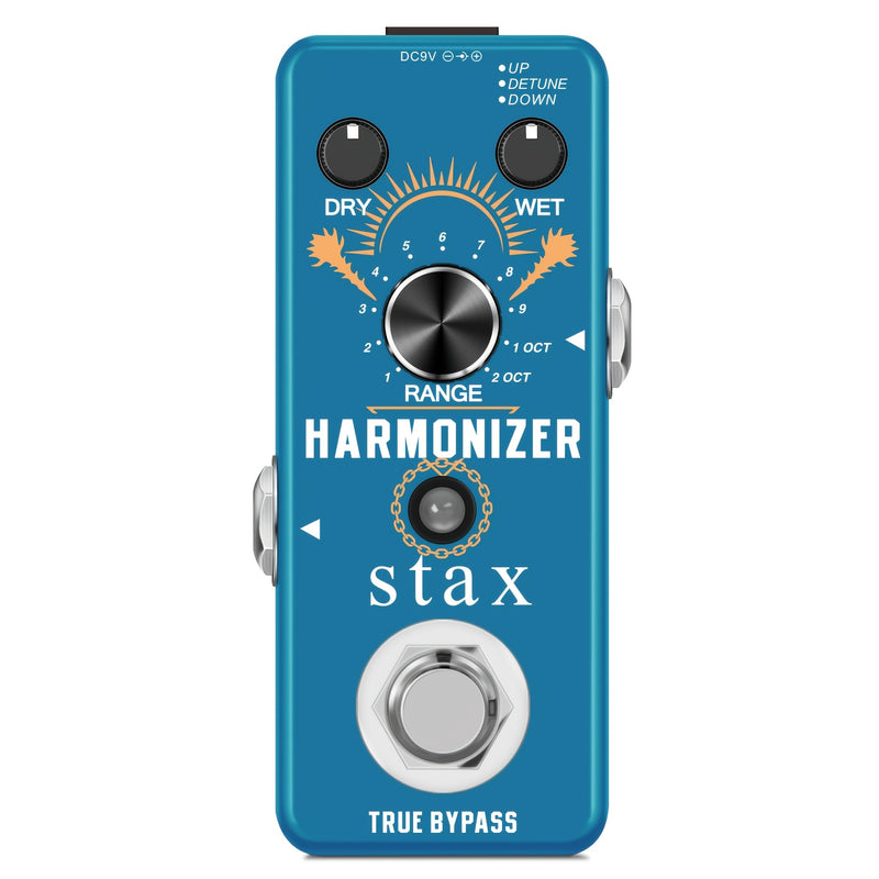 Pedal de efecto de armonizador de guitarra Efectos digitales de octava Pedales de armonía Desintonizador de tono para guitarra bajo Tamaño mini con conmutación real