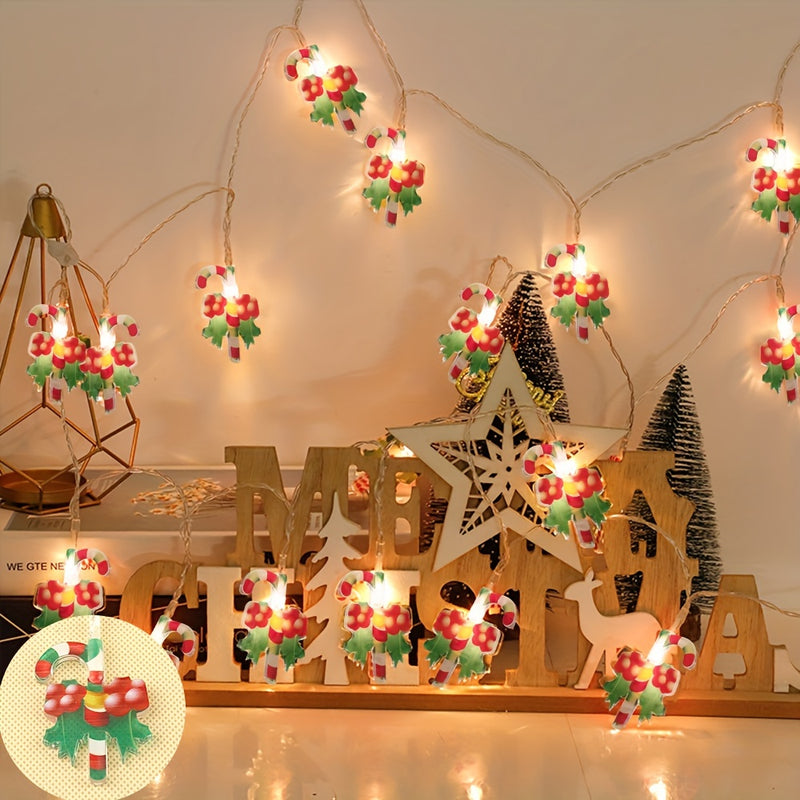 1pc Luces de Cadena de Acrílico Nuevas de Navidad con Forma de Muleta de Caramelo 1.5m 10LED Luces de Cadena LED Navideñas Brillantes 10 LED Luces de Navidad con Pilas Luminosas Luces de Cadena de Hadas de Muleta de Caramelo para Decoración de Chimenea d
