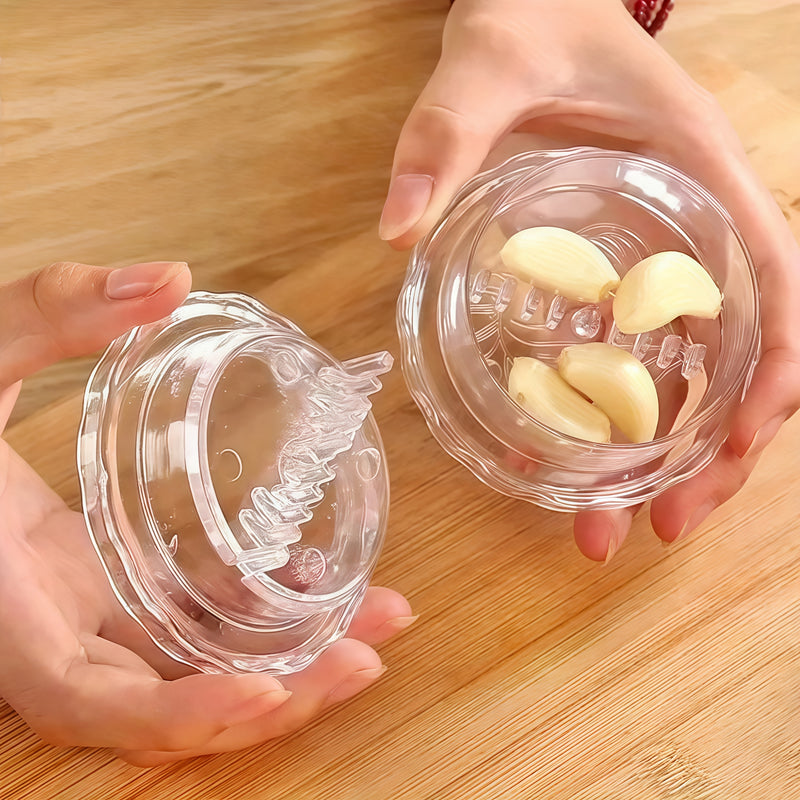 Caja trituradora de ajo manual: Prensa de ajo de mano para cocina en casa - No se necesita electricidad, hecho de plástico
