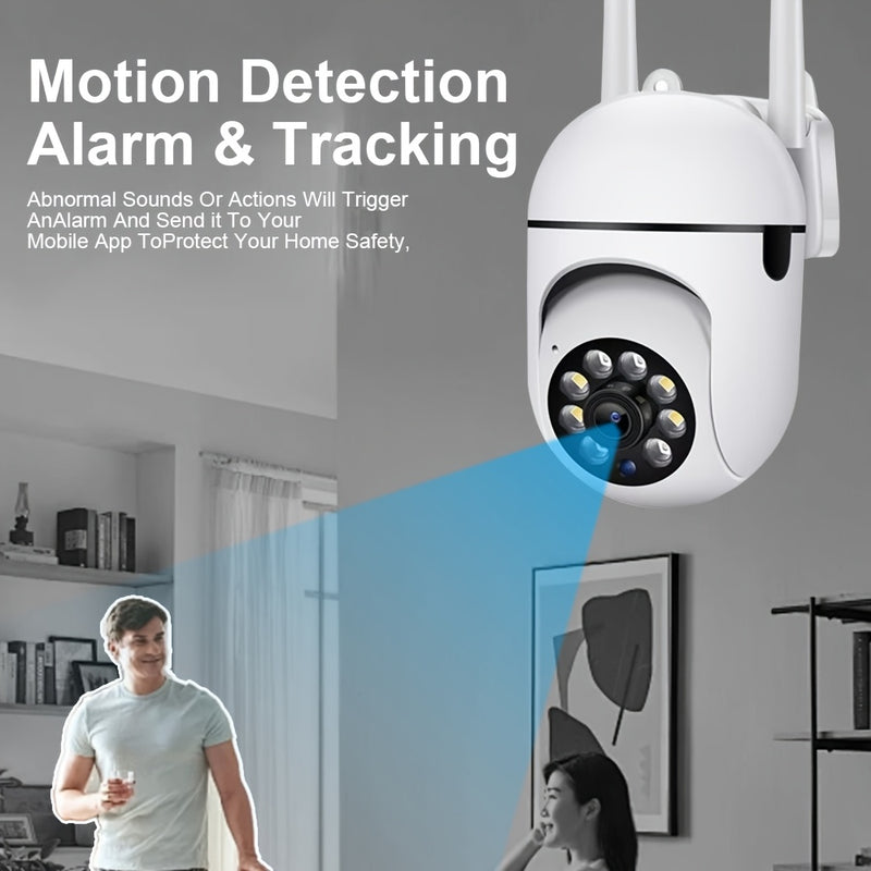 Ourlife HD 1080P Cámara de Seguridad, Smart WiFi Vigilancia Doméstica con Auto Tracking, Monitor de Vídeo IP Inalámbrico para Exterior con Detección de Humanos/Petros, Día & Noche, 2.4GHz Wi-Fi, 1080P 2.4G Protección de Seguridad, Visión Noche, Sistema d