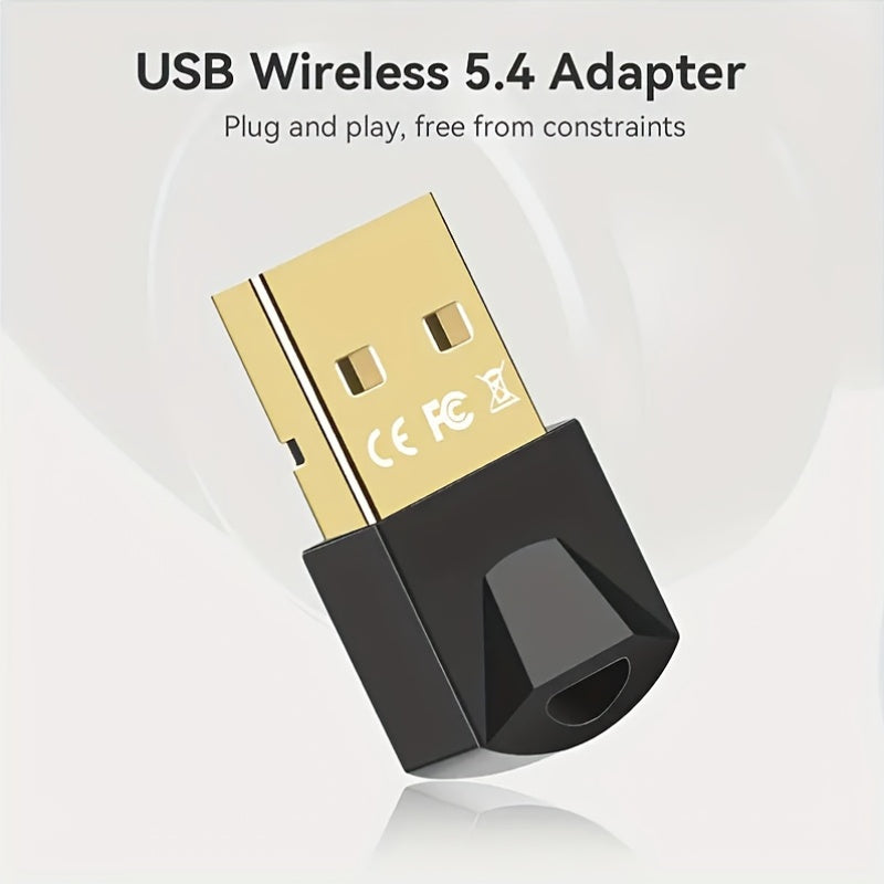 Adaptador inalámbrico USB BT 5.4, receptor de dongle inalámbrico USB, compatible con varios dispositivos como computadoras, auriculares, teclados, ratones y altavoces. Conéctalo y juegue para Windows 11/10/8.1, automáticamente compatible con versiones an