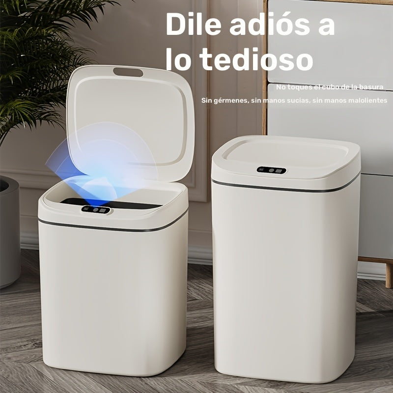Basurero Inteligente con Cierre Silencioso - A Prueba de Olores, Varias Capacidad 12.0 L/14.01 L/16.01 L Adecuado para Cocina, Baño, Sala de Estar, Oficina - Alimentación por Pilas AA, Calificación Alta: IPX-5
