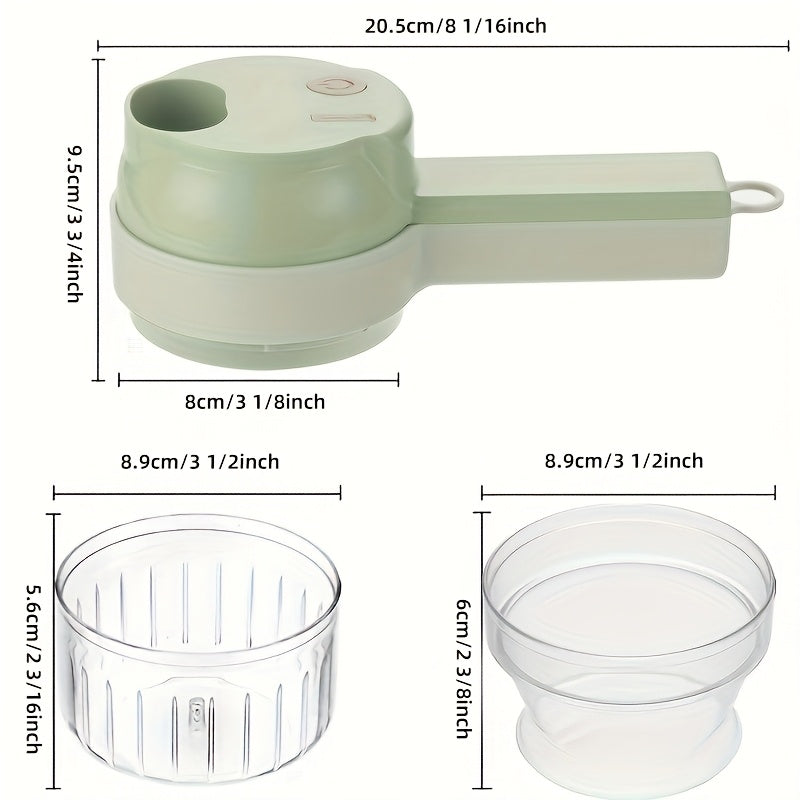 Un cortador de verduras de cocina portátil versátil para uso doméstico, este dispositivo eléctrico multifuncional está diseñado para picar ajo, cortar y preparar alimentos para bebés.