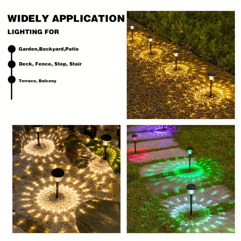 Conjunto de 6 Luces Solares para Paisajes Exteriores - Iluminación de Proyección para Césped, Decoración de Jardín y Patio, Perfecto para Caminos, Patios, Pasarelas, Entradas - Regalo Ideal de Navidad