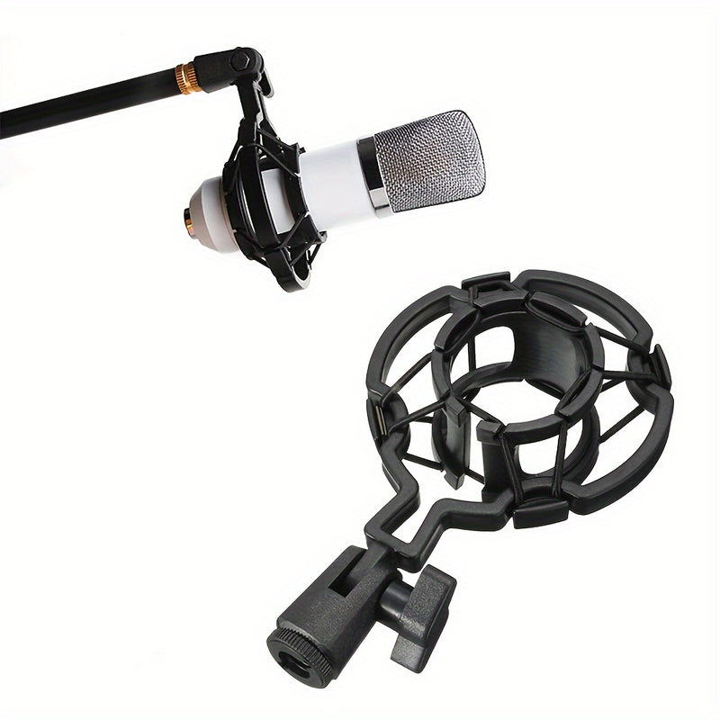 Soporte Antivibratorio Profesional para Micrófono de Condensador Grande - Ajuste Universal, Absorbedor de Impactos, Compatible con Brazo de Micrófono, Ajustable, Construcción Duradera de Plástico - Perfecto para Grabación en Estudio, Podcasting y Transmi