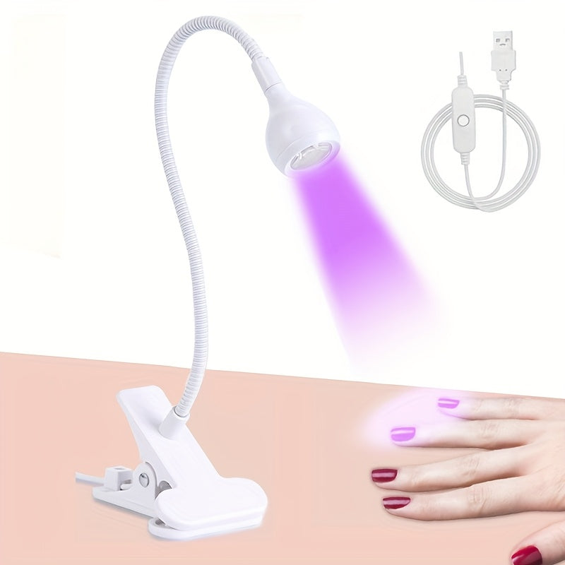 1 lámpara de esmalte de uñas ultravioleta LED - Tubo metálico flexible, secador de gel mini USB para mani DIY, accesorio de dormitorio y escritorio, regalo perfecto para Navidad y cumpleaños, cuidado de uñas | Lámpara de uñas moderna | Diseño compacto, l