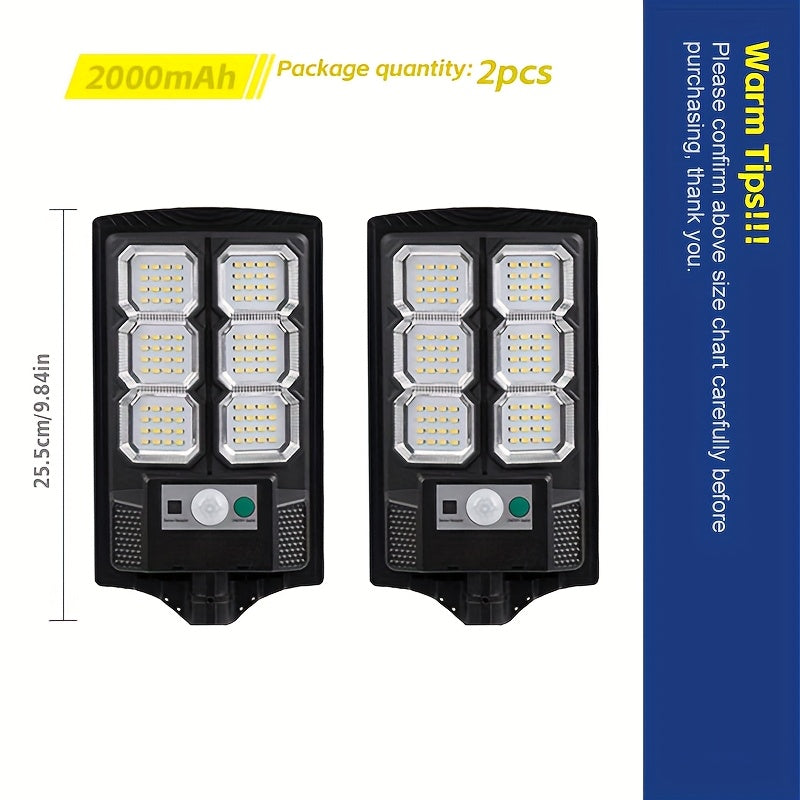 2 piezas/1 pieza - Luces solares LED ultra brillantes para exteriores, luces de jardín con sensor de movimiento - Ideales para iluminación de calles, estacionamientos comerciales y canchas deportivas al aire libre