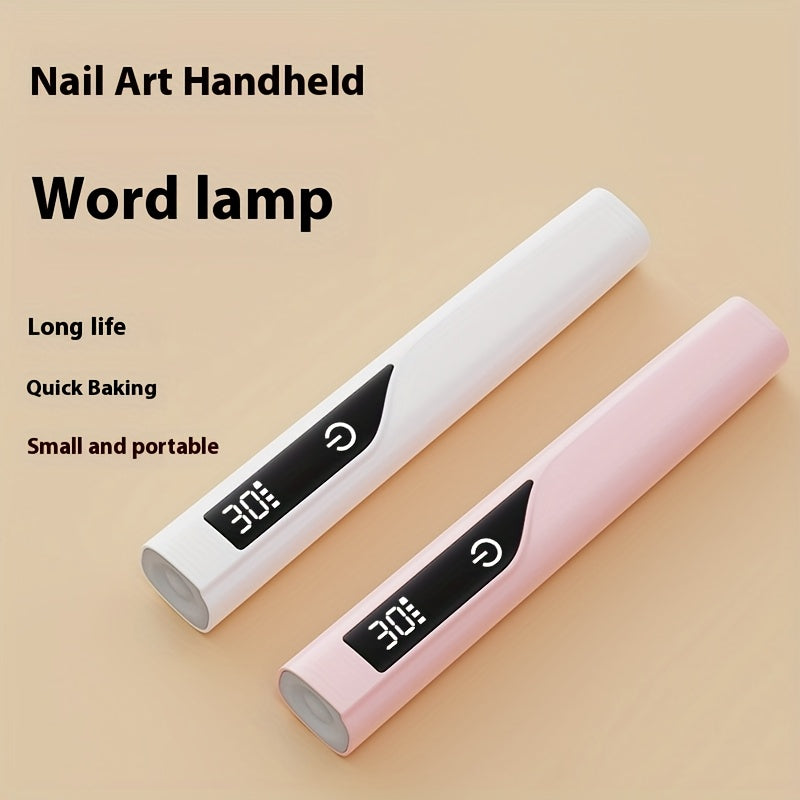 Lámpara de uñas portátil mini, pantalla digital, sin parabenos, secado rápido, alimentada por USB, batería de litio, material plástico, para manicura y pedicura, equipo de salón de uñas, herramientas de arte de uñas.