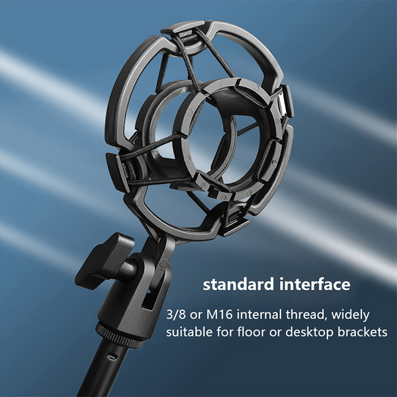 Soporte Antivibratorio Profesional para Micrófono de Condensador Grande - Ajuste Universal, Absorbedor de Impactos, Compatible con Brazo de Micrófono, Ajustable, Construcción Duradera de Plástico - Perfecto para Grabación en Estudio, Podcasting y Transmi
