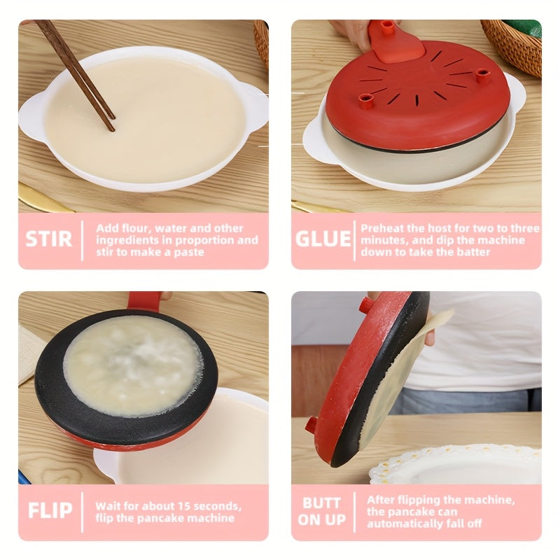 Maquinilla Multifuncional para Pancakes, Máquina de Crepes Doméstica, Fabricante de Rollos Primaverales de Cocina, Cocción de Crepas con Calentamiento Unilateral Pequeño, Parrilla Multifuncional