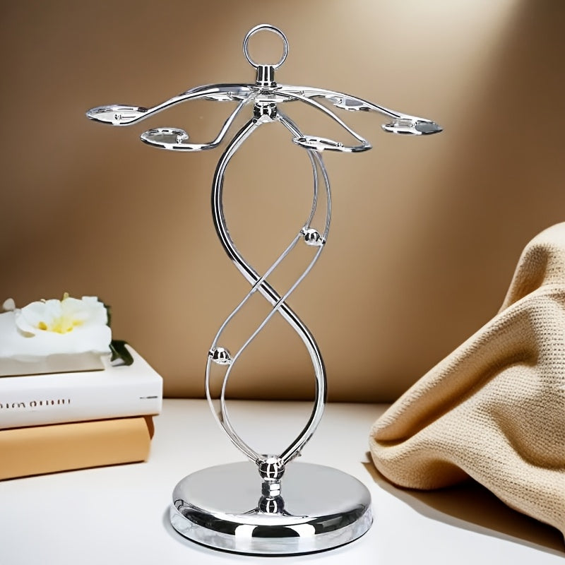 Portavasos de Vino Estilo Europeo Minimalista con Soporte para 6 Botellas Colgantes y Base Resistente - Ahorra Espacio en Encimeras y Armarios, Decoración Sofisticada para Cocina o Comedor