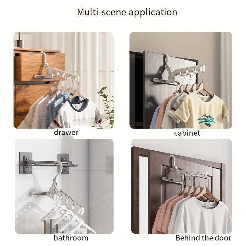 1 Pieza, Percha Plegable De Cinco Agujeros, Percha De Ropa Portátil Para Viajes En Hotel, Percha De Secado Para Colgar Ropa En Interiores De Dormitorios