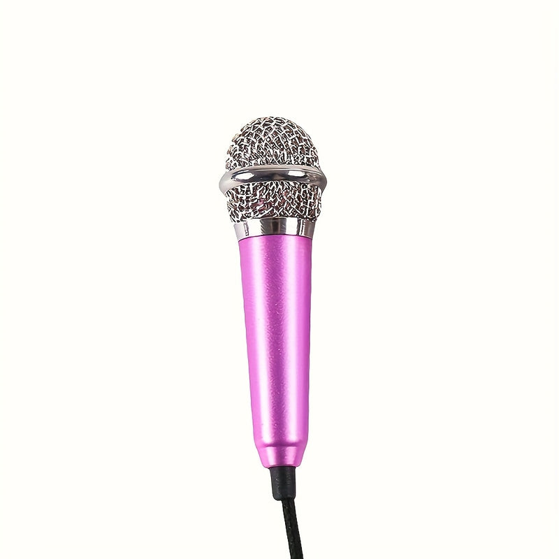 Micrófono mini con conector de 3.5 mm, micrófono portátil para cantar, ideal para grabación de voz, entrevistas, karaoke, juegos, videoconferencias y transmisiones en vivo, compatible con celulares, computadoras, laptops y tabletas - No requiere batería
