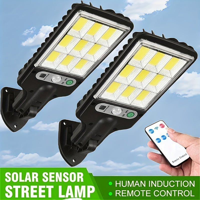 ANKRIYUL Luz Solar con Sensor de Movimiento y Control Remoto - Lámpara de Seguridad para Jardín, Garaje, Patio Trasero, Exterior, Detección Infrarroja, Fácil Instalación, Luces Solares Exteriores