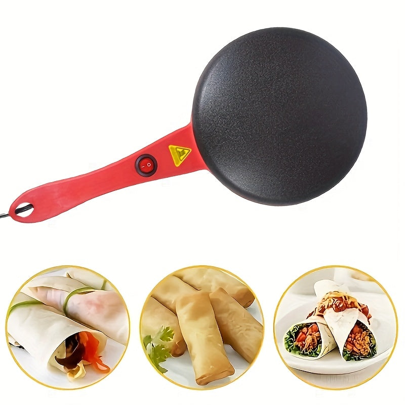 Sartén de hornear antiadherente estándar de EE. UU. 110V, fabricante de panqueques de cocción lateral, máquina de spring rolls, olla de panqueques para el hogar, molde de pastel eléctrico, sin recubrimiento, fácil de limpiar, adecuado para la cocina fami