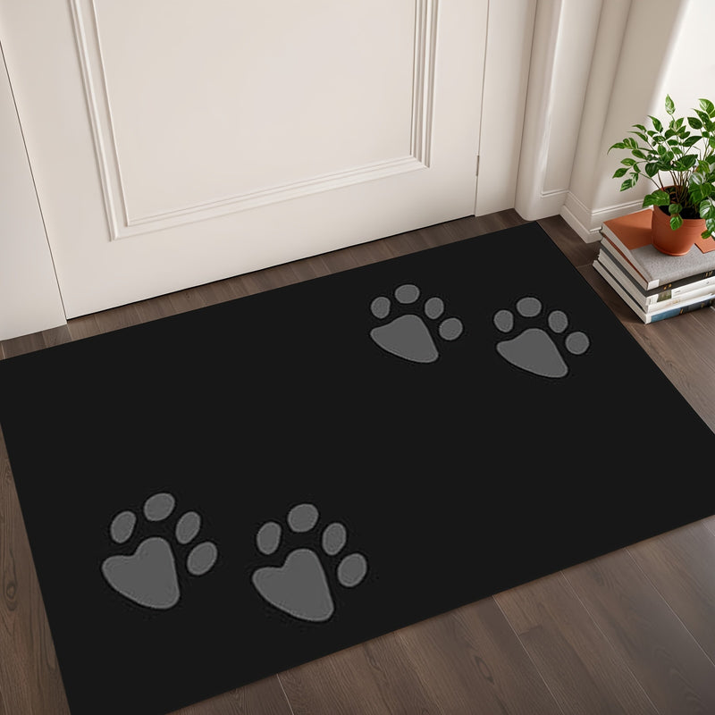 Tapete para puerta con trampa de tierra, 59.94x89.92 cm, lavable a máquina, microfibra, para zapatos y patas de perro embarrados