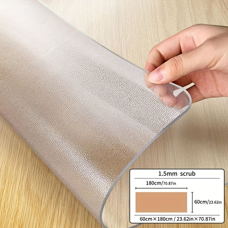 Protector de mesa de PVC de 1.5 mm de grosor - Transparente, resistente a rayones, al calor y al agua, mantel para mesas de comedor, mesas de centro y más - Ideal para uso en hogares y hoteles, cubremesa para hotel | Mantel transparente | Textura suave,