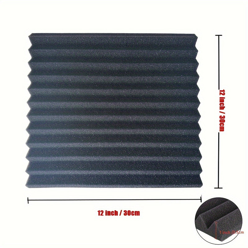 52 piezas de paneles de espuma acústica de alta densidad - 30,48 cm x 30,48 cm x 2,54 cm Negro y Azul, adhesivo Nanoglue para estudio y teatro en casa insonorización, materiales de insonorización | paneles de espuma decorativos | paneles de instalación f