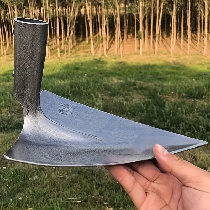 1 pieza de herramienta de jardinería de acero de manganeso de alta resistencia, pico triangular, mango ergonómico negro, ideal para jardinería, plantación y uso agrícola, diseño robusto, construcción duradera.