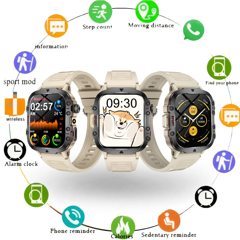 Reloj Inteligente, Pantalla táctil completa de 4,65 cm, Seguimiento de actividad, Pulsera y mensaje, Podómetro, Múltiples modos deportivos, Compatible con iPhone/Android, Estilo simple, Caja de aleación cuadrada, Pulsera de silicona, Accionamiento electr