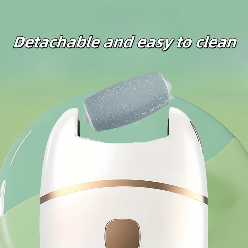 1 Lima Eléctrica para Pies/Removedor, 3 Cabezales de Repuesto, Exfoliador Automático Doméstico para Eliminar Callosidades Beige Claro, Cuidado y Mantenimiento de Pies y Uñas, Herramienta de Belleza para Pies Suaves, Dispositivo Portátil para Viajes. Afei