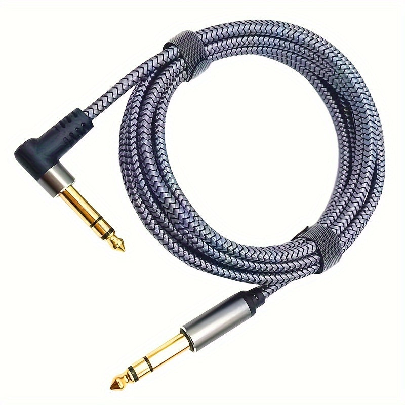 Cáble de audio LUTREE recto a curvo 6.5, triple núcleo con doble blindaje para reducción de ruido, cable para escenarios y mezclas, conexión de guitarra, piano electrónico, grabación macho a macho, bajo de madera