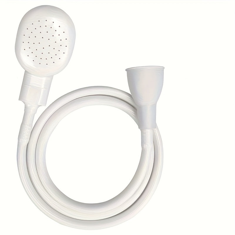 Boquilla de manguera de goma portátil y fácil de usar - Cabezal de ducha ovalado grande para baño de mascotas y humanos, material ABS duradero, ideal para uso en hogar y hotel, accesorio para ducha | Instalación sencilla | Boquilla de manguera de goma