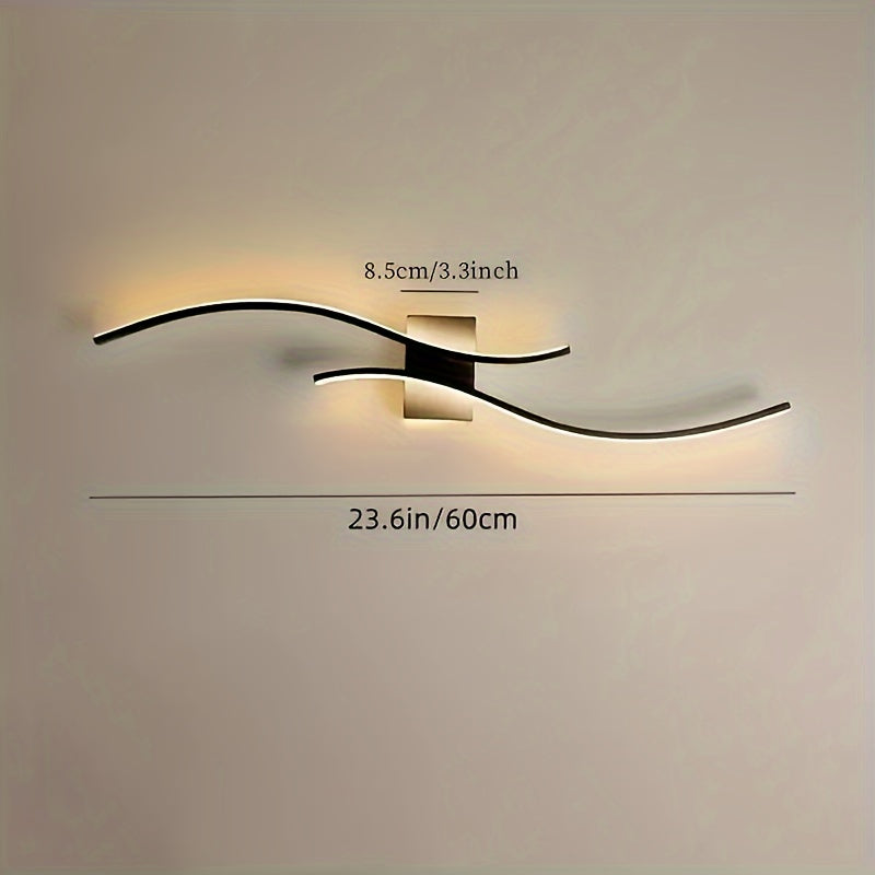 Aplique de pared LED moderno con función de luz regulable, material de vidrio, para sala de estar, comedor, oficina, dormitorio - Montaje semi empotrado, accesorio desmontable, cableado, no requiere batería, compatible con 85-265 V, incluye herrajes de i