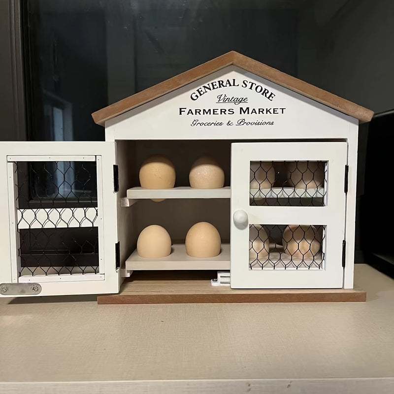 Cesta de Almacenamiento de Huevos de Madera Moderna - Organizador para el Hogar para Cocina, Baño y Decoración de Dormitorio