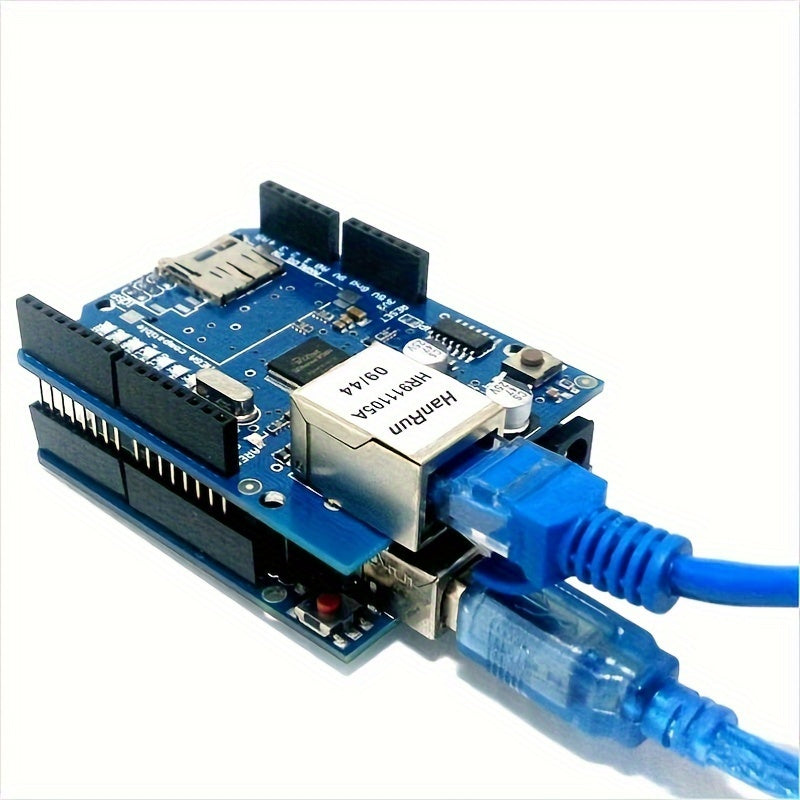 Placa de Expansión de Red Ethernet con Ranura para Tarjeta SD - Compatible con las Placas de Desarrollo Mega y Uno, Ideal para Proyectos de Red en Arduino W5100