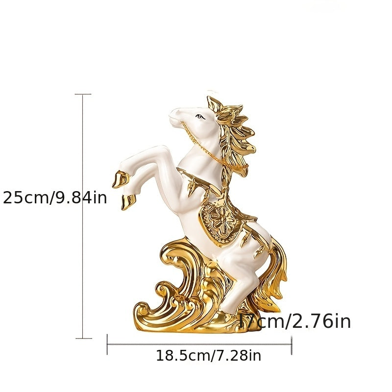 Elegante Figura de Caballo de Cerámica - Perfecta para Decoración de Hogar y Oficina, Regalo Ideal para Cumpleaños y Ocasiones Especiales